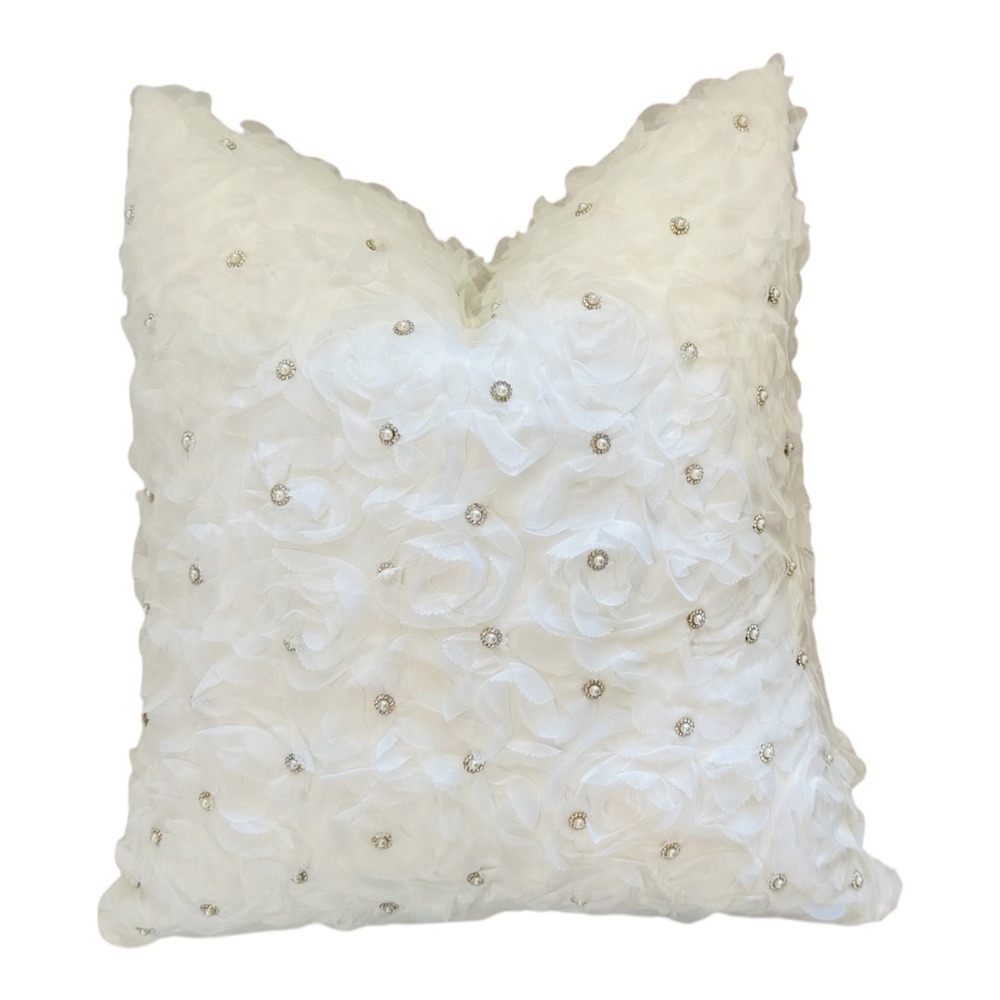 Celeste Rose Crystal Embellished Pillow